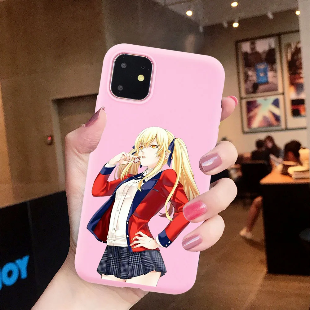 

Hot Anime Kakegurui Cover Cute Pink TPU Phone Case For iPhone 11 12 Pro Mini 8 7 6 6S Plus XR X XS Max 5 5S SE 2020 Coque Fundas