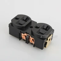 2pcs power socket black hifi us 20a ac power receptacle socket red copper distributor
