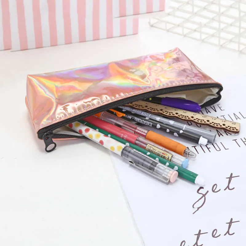 Креативный золотой серебряный розовый чехол для карандашей студентов s девочек