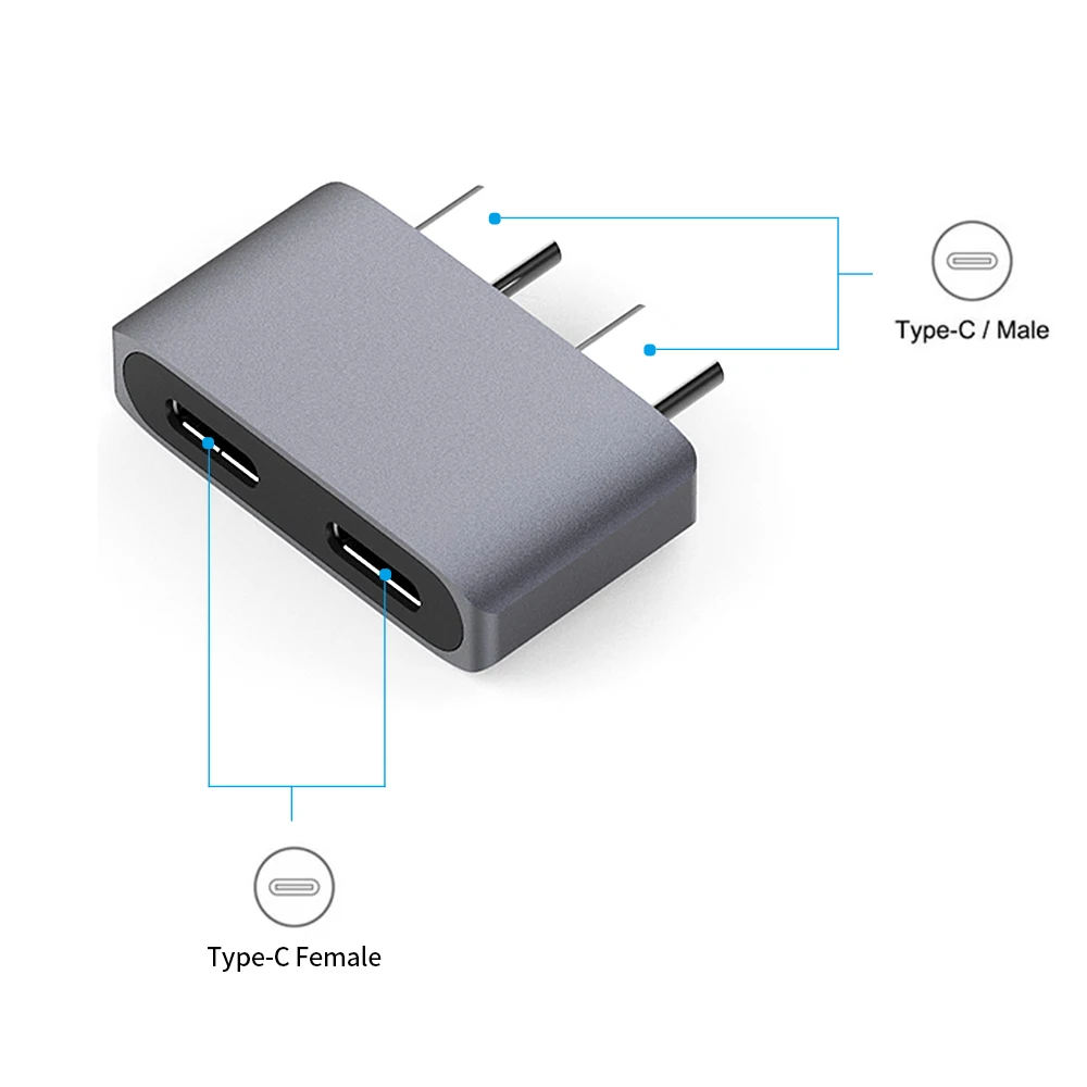 Конвертер для Macbook Air 2018 Pro 2016/2017/2018 13/15 дюймов двойной адаптер USB Type C серый|USB-хабы| |
