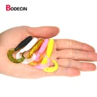 Мягкая Рыболовная Снастьприманка для ловли карпа, окуня, форели, 12 шт., черви с запахом соли, искусственныесиликоновые приманки для рыбыморских воблеров, 6 см, 2 г