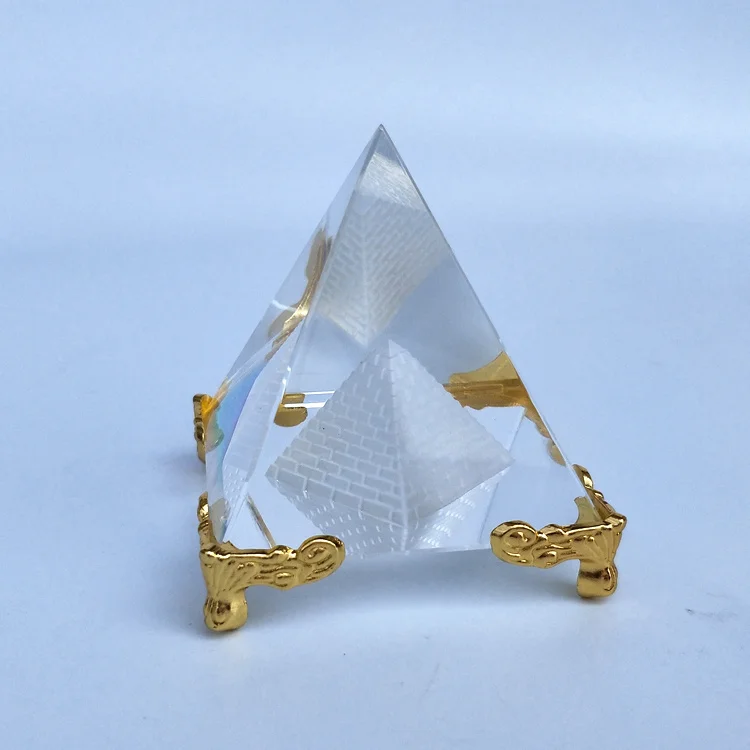 

Hot Sale Energy Healing Small Feng Shui Egypt Egyptian Crystal Clear Pyramid Ornament Home Decor Living Room Decoration