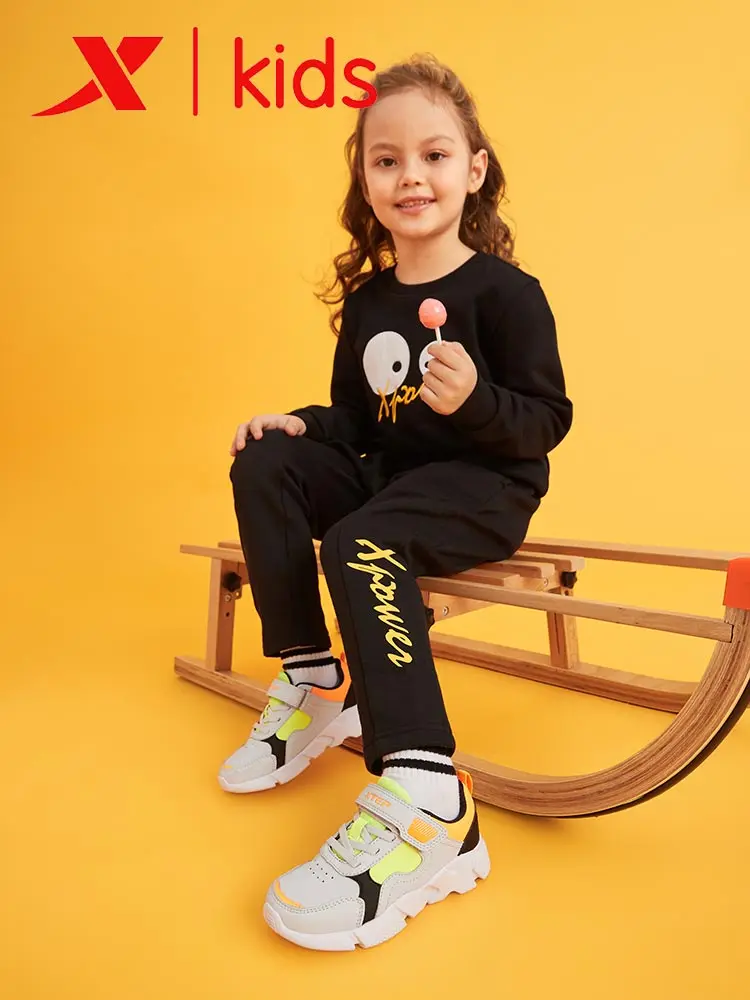Xtep Children Casual Sneakers Boys Girls Kids Comfortable Velcro Running Shoes Patchwork Mix-color Sneaker 681416329127 | Спорт и