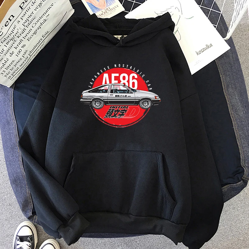 

Harajuku Drift AE86 Intial D Hoodie Print Winter Cartoon Oversized Sweatshirt Women Fashion Kawaii Clothes Japanese Streetwear