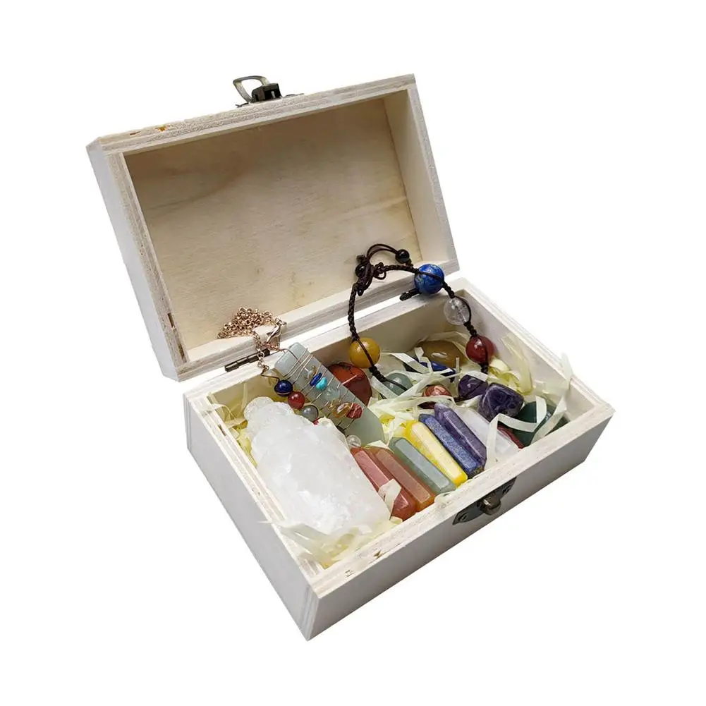 

7 необработанные Самоцветы чакра набор камней натуральные Исцеляющие кристаллы красочное ожерелье из селенита держатель для благовоний Ис...