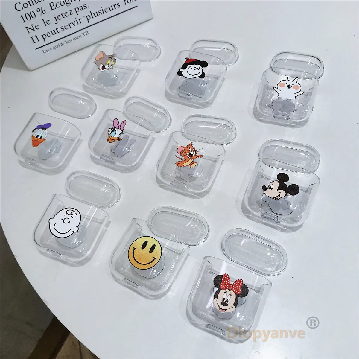 Для Apple AirPods чехол мультфильм Bluetooth наушники защитный Жесткий ПК для Air Pods