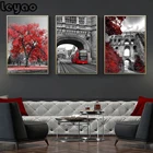 Черно-белое красное дерево, пейзаж, алмазная живопись, настенное искусство, украшение, женский зонт