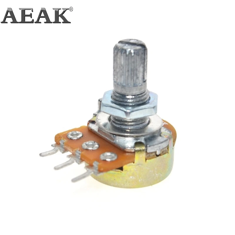 

50PCS High Quality WH148 B10K Linear Potentiometer 15mm Shaft With Nuts And Washers Hot