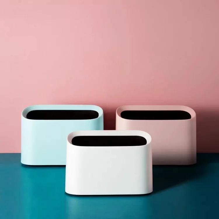 

Modern and Simple Plastic Trash Can Cute Creative Desktop Mini Small Storage Tube Household Living Room Bedroom Supplies
