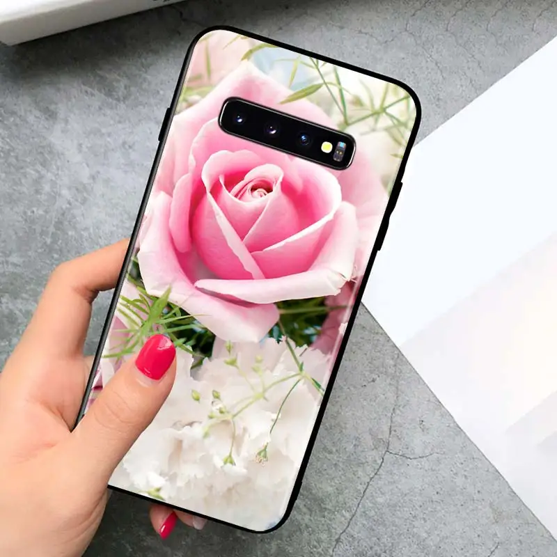 

Nature Flowers for Samsung Galaxy S21 Ultra Plus Note 20 10 9 8 S10 S9 S8 S7 S6 Edge Plus Black Phone Case