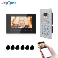 jeatone wifi smart video door phone video intercom code keypadrfid cardapp unlock motion detection for two units apartment