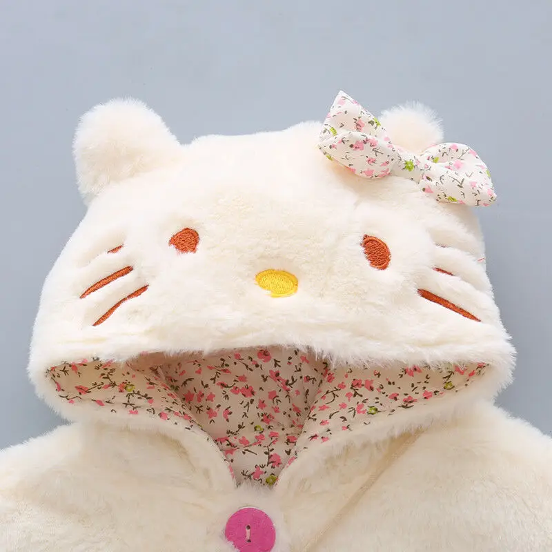 Детская куртка Goocheer с милым котом детское меховое пальто капюшоном для девочек