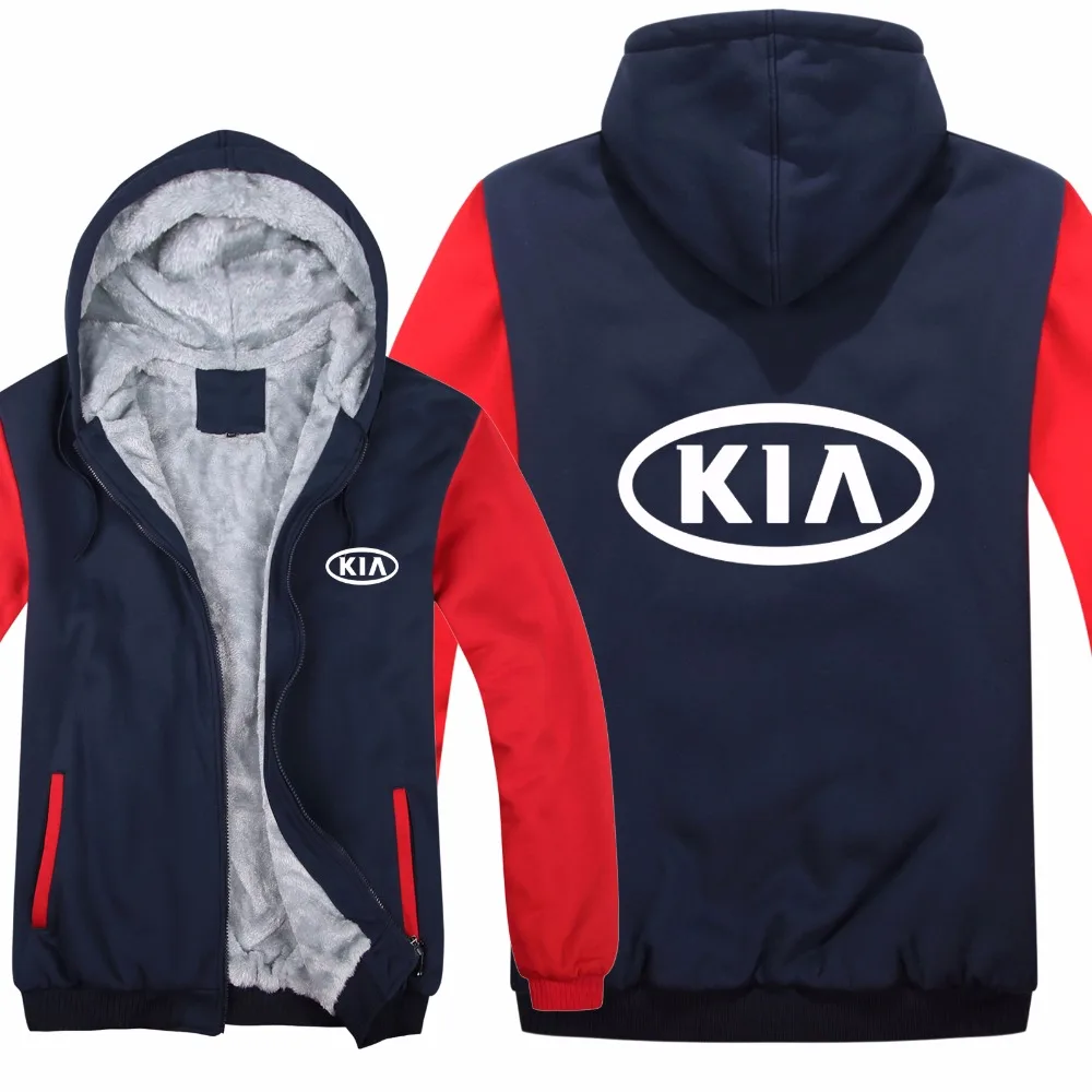 Толстовки KIA с капюшоном куртка зимний пуловер для мужчин унисекс утепленная