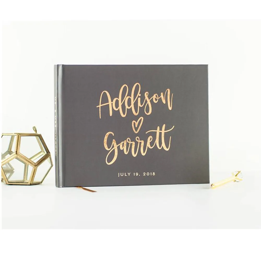 Фольга Золотая Свадебная Гостевая книга на заказ пейзаж монограмма детский душ