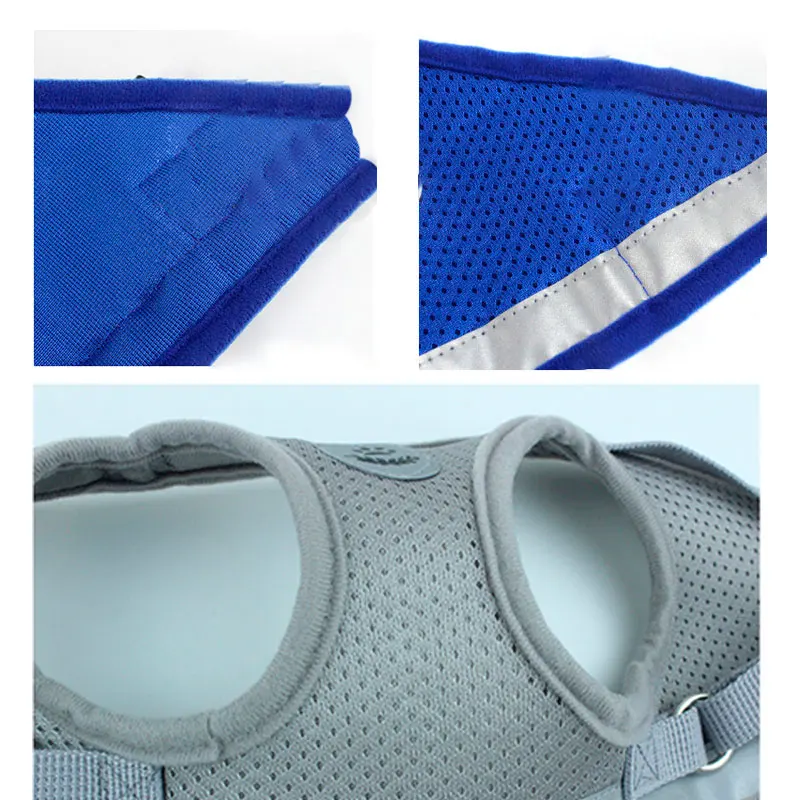 Шлейка для собак регулируемый светоотражающий жилет сетчатый поводок из