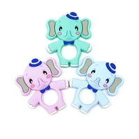 5pcs elephant silicone teether baby silicone teething toy food grade chew beads bpa free random color