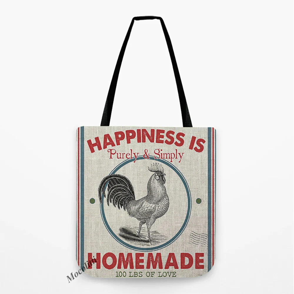 Drawing Design Shoulder Bag Casual Handbag Water Resistant Tote Bag
