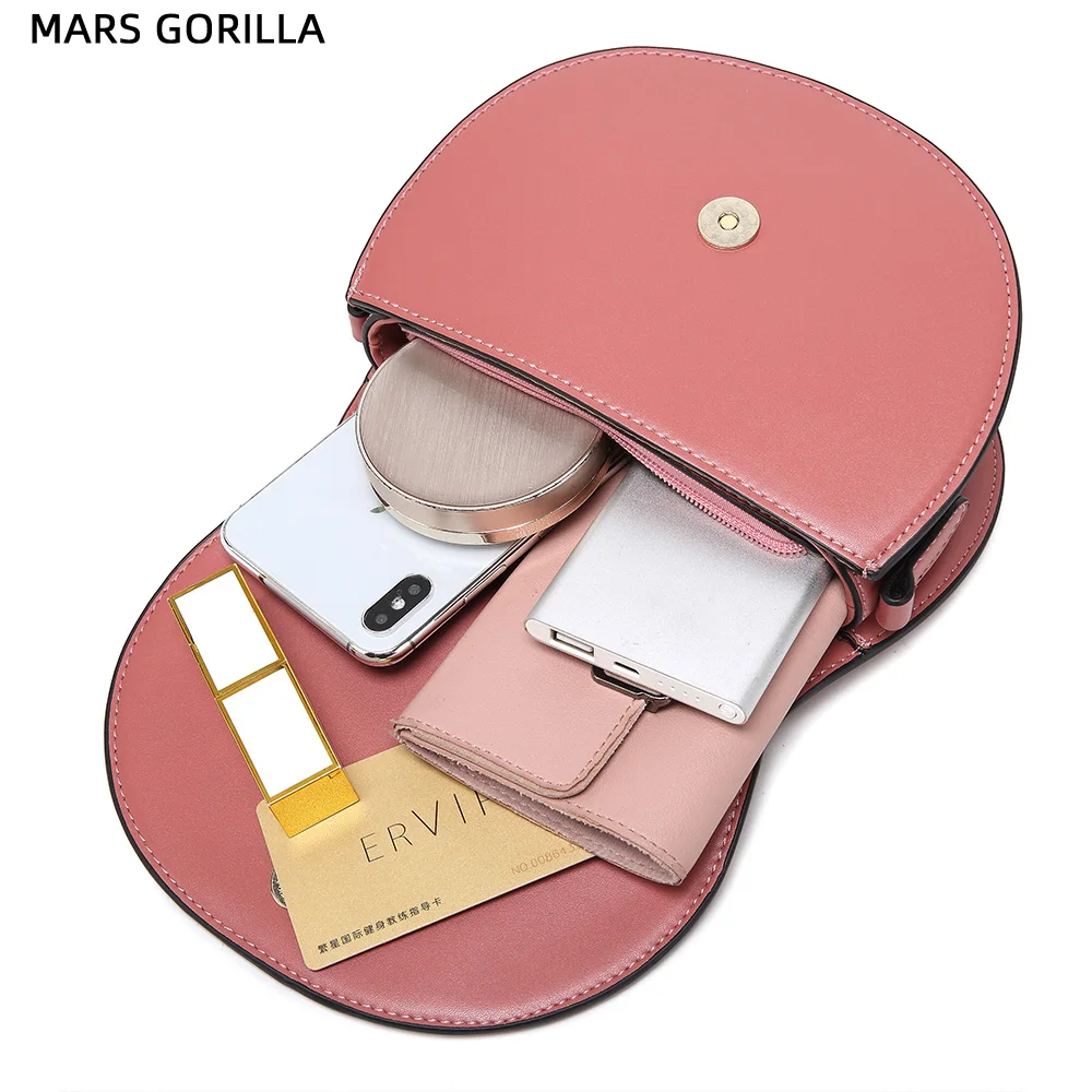 Женская сумка через плечо полумесяц металлическая цепь кожаный магнит для сумки