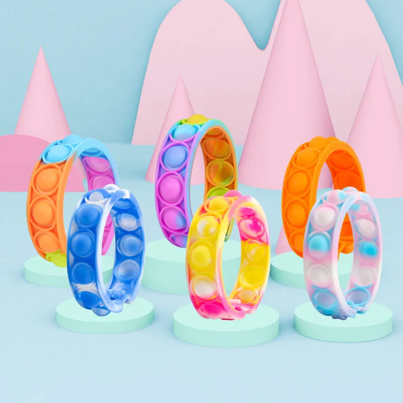 

Pops Its Bracelet Fidget Toys Anti Stress Photosensitive Changing Colorful Silicone Anxiety Sensory Autism Adhd Children