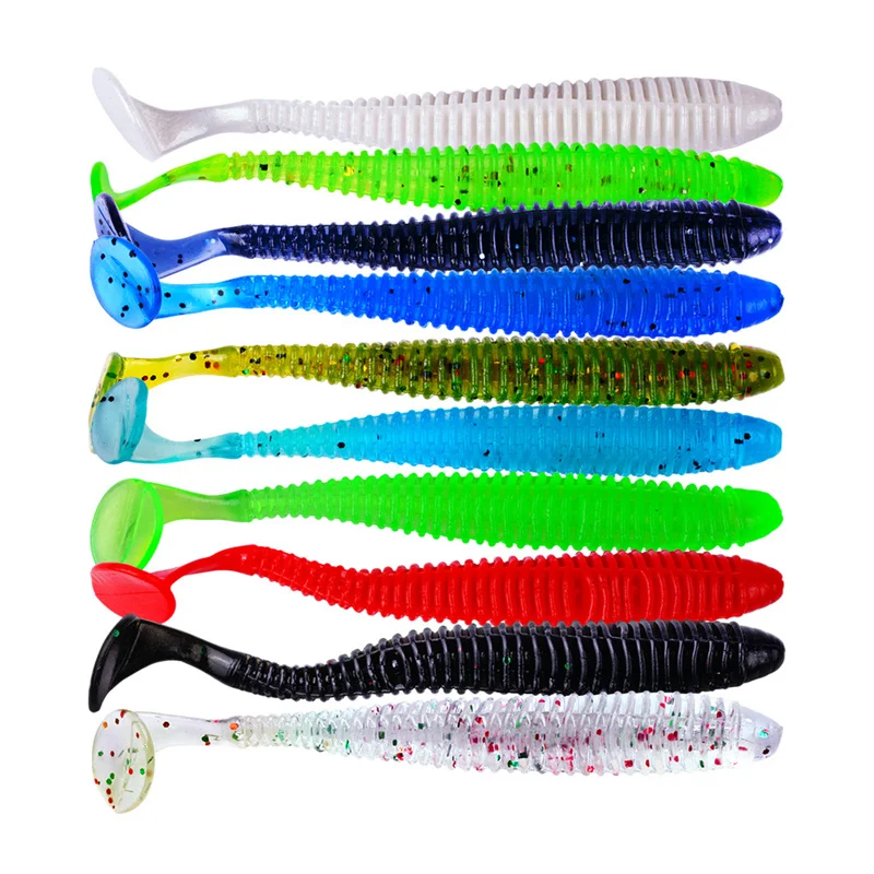 

Soft Insect T-tail Lure, Artificial Silicone Swing Bait Very Suitable for Sea Fishing Bait, A Bag of 10bait Packs Fishing Tackle