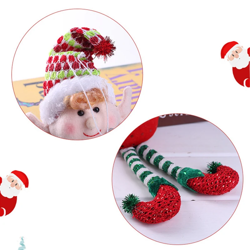 Рождественская декоративная кукла милый красный и зеленый эльф украшение