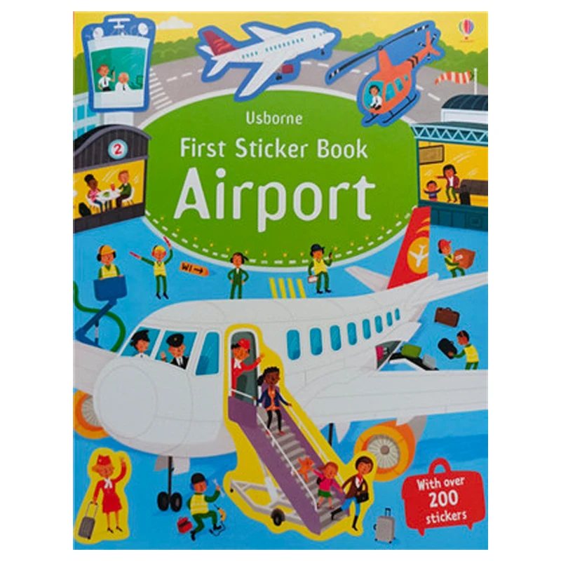 

Usborne First Sticker Book Airport Colouring English Activity Story Picture Book for Baby