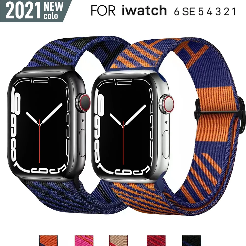 

Jumping Single Tour Strap for Apple Watch Band 44mm 41mm Braided Nylon Correa for IWatch 7 SE 6 5 Sports Band 38mm 45mm Bracelet