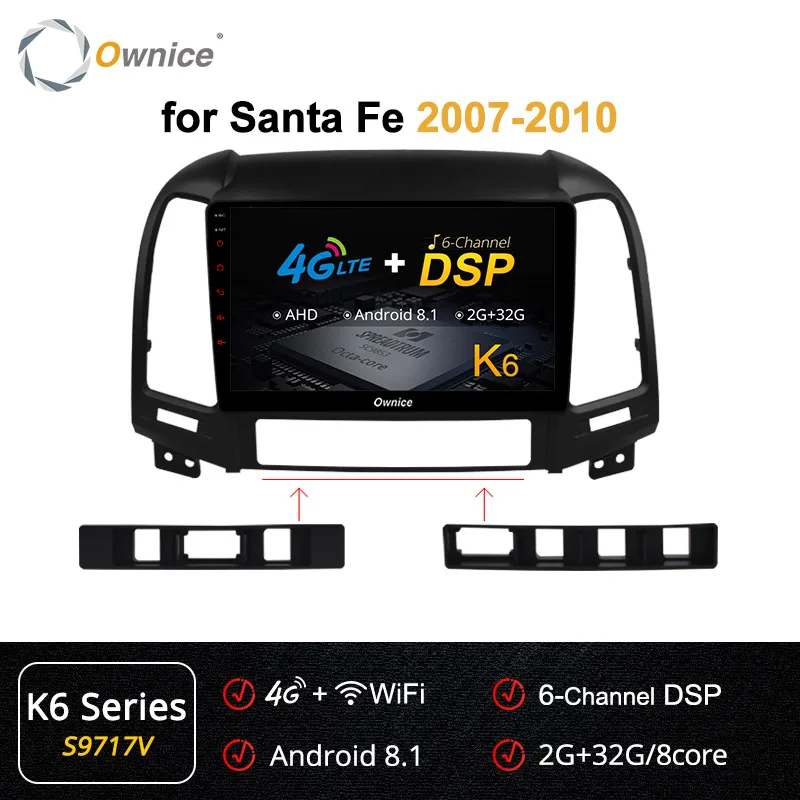 S9717 K6 Ownice K1 K2 Octa Core Android 8,1 2 Дин радио для hyundai Santa Fe 3 IX25 Creat IX45 Автоматическая навигация gps плеер - Цвет: S9717 K6