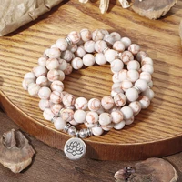 ethnic 108 beads buddha lotus om bracelet womens natural tiger eye stone bracelet necklace men jewelry dropshipping