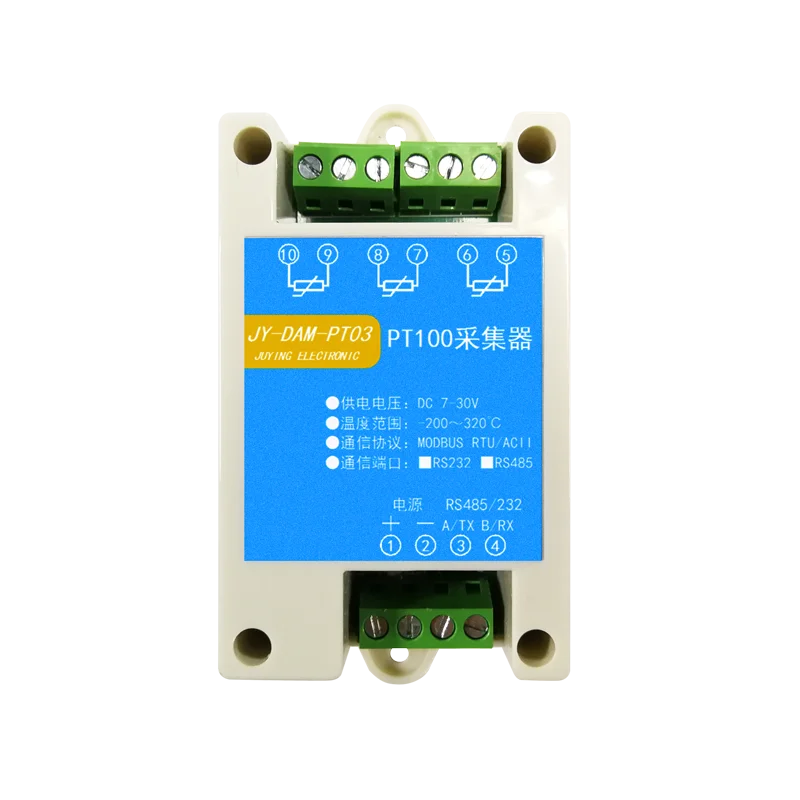 

DAM-PT03 High Precision Multi / 3 Channel PT100 Temperature Acquisition Module PT100 Thermal Resistance Acquisition Terminal