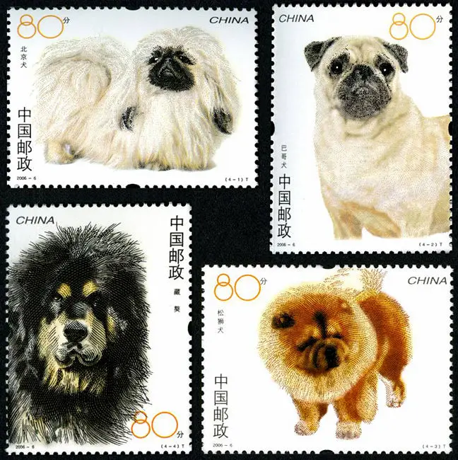 4 шт./лот новые китайские почтовые штампы 2006-6 для собак MNH | Дом и сад