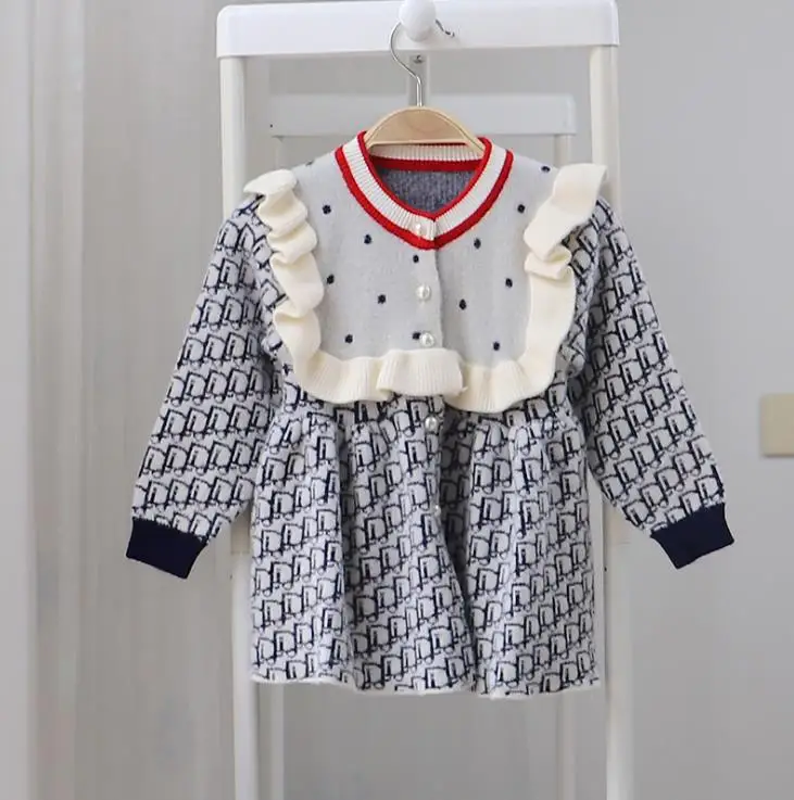 style 2 Осенне-зимний детский свитер осенний модный кардиган свитер Милая одежда в горошек для девочек детская одежда - Color: style 2