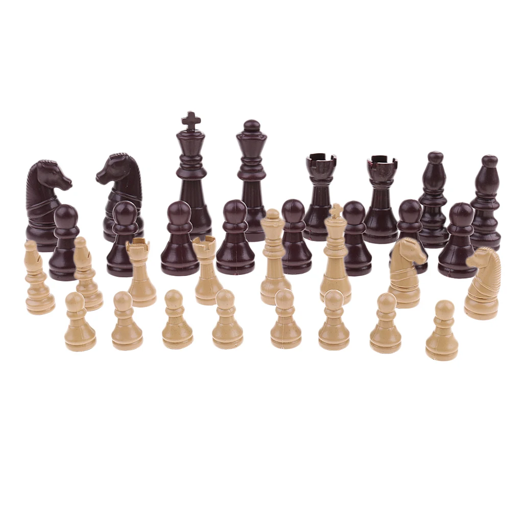 Пластиковые шахматные фигурки сменные Chessmen пешки для настольных игр 32 шт. полный
