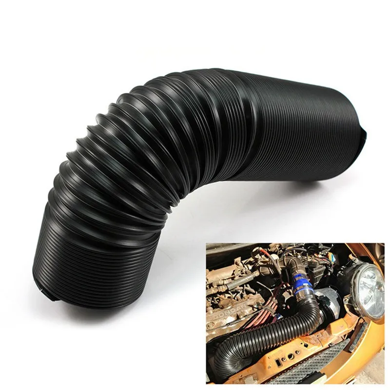 

1M 63/76mm Car Engine Flexible Air hose Air Intake Pipe Inlet Hose Tube Car Air Filter Intake Cold Air Ducting Feed Hose Pipe