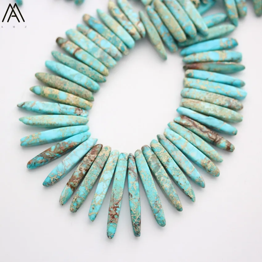 Природные морские осадки Jaspers Stick Point Loose Beads Cut Slice Emperor подвесные бусины для женщин