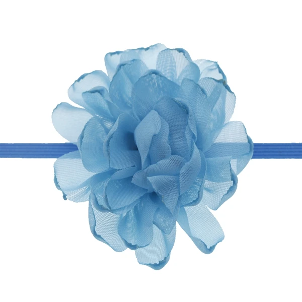 Небесно-голубой baby headband Chiffon Flowers Headband girls Burning Edge Wedding Decoration DIY Wreath Headwear newborn girls hair Accessories - Цвет: Небесно-голубой