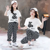 mother kids family clothing sets family matching outfits mother and daughter matching clothes short sleeve sports sets girl set