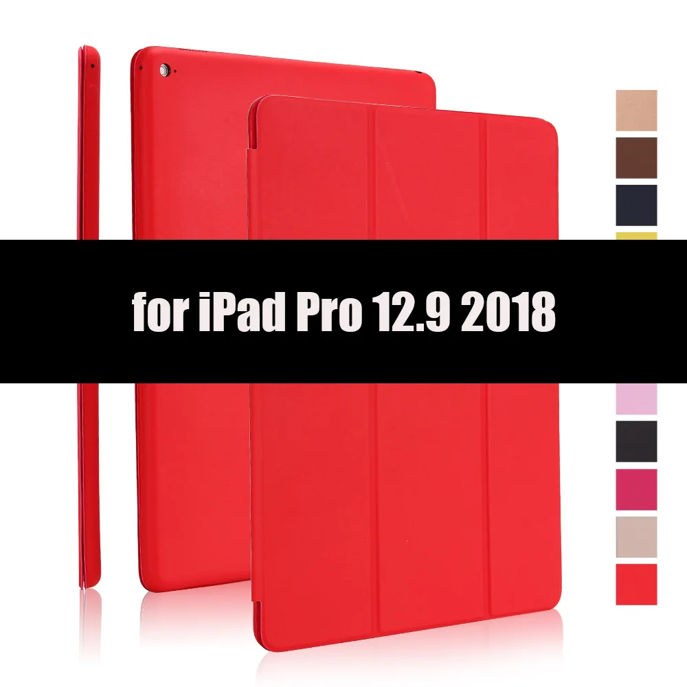 Чехол для iPad Pro 11 Smart Cover для iPad Pro 12 чехол Магнитный PU кожаный флип-чехол для iPad 11 12 дюймов чехол - Цвет: Red-12