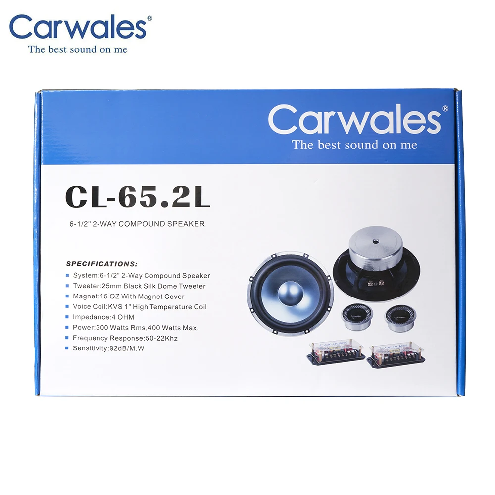 Carwales Hi-Fi автомобиля Динамик комплект 6,5 дюймов громкий Динамик 2-полосная звук Системы НЧ-динамик ВЧ 400W аудио Динамик s комплект для автомобиля с твитер
