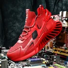 Мужская обувь беговые кроссовки модные отражающие носки Спортивная обувь Новые дышащие кроссовки противоскользящая амортизирующая подошва Zapatillas