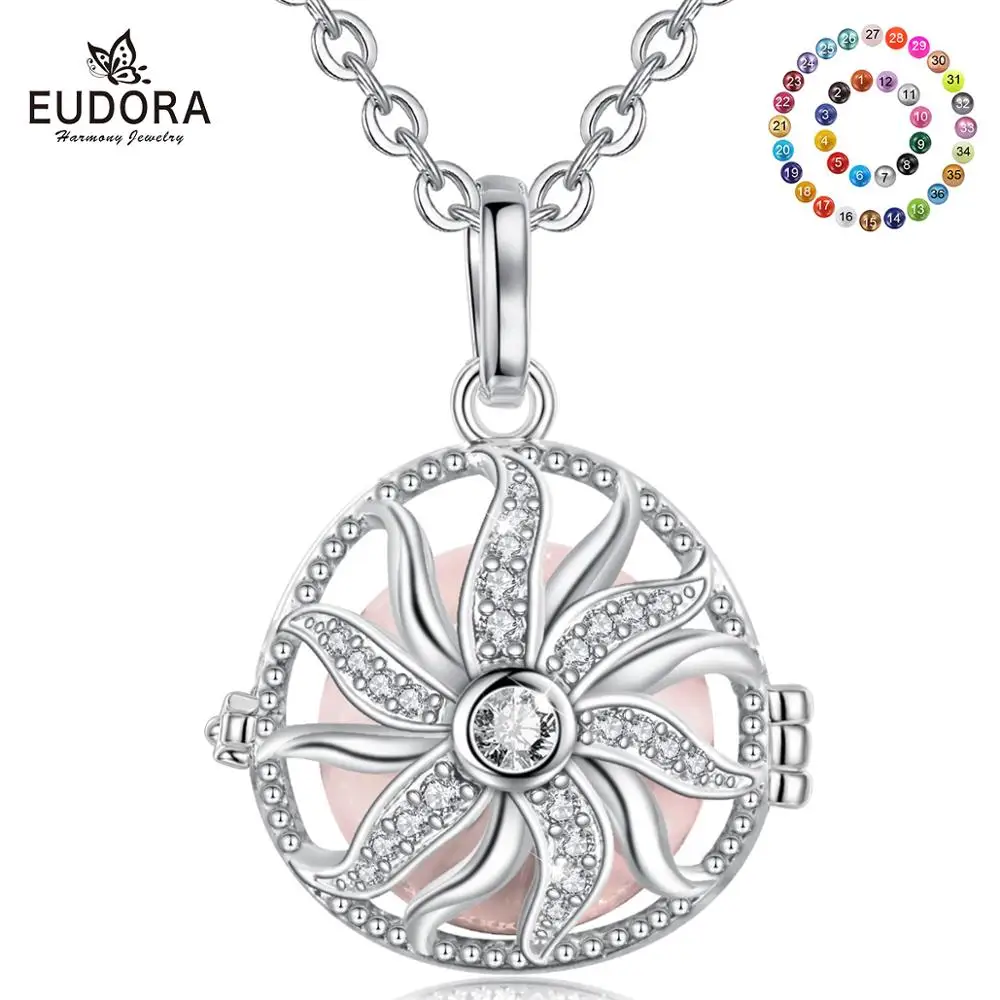 Подвеска с шариком Eudora K413 в виде цветка жизни для беременных|Ожерелья подвеской| |