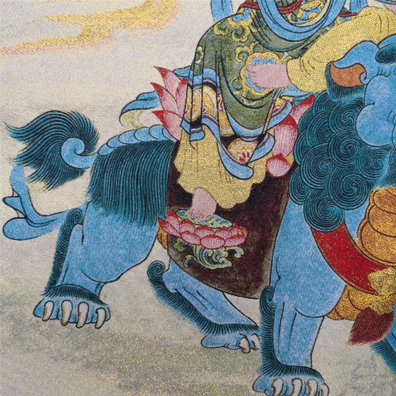Китайская старая тибетская шелковая танка подвесная картина фэншуй Бодхисаттва