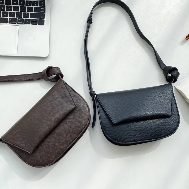 

Solid Color Mini Saddle Bag Ladies Crossbody Phone Bag Korean Designer High Quality PU leather Female Shoulder Bags Whole Sale