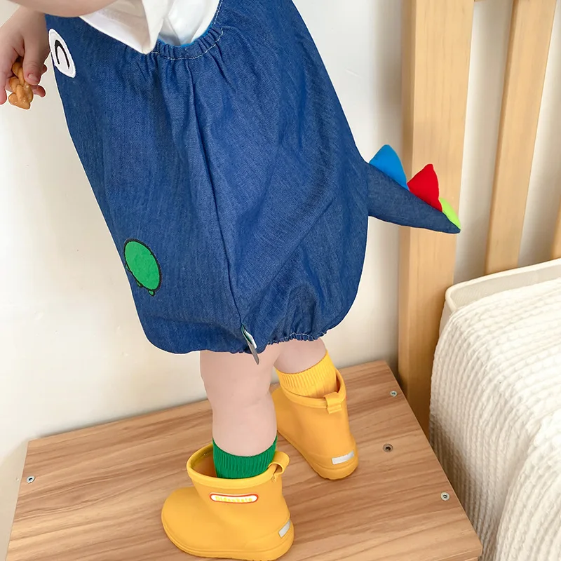 

Baby Girl Clothes Jumpsuit Strap Cartoon Dinosaur Tail Summer Loose One-Piece Casual Clothes