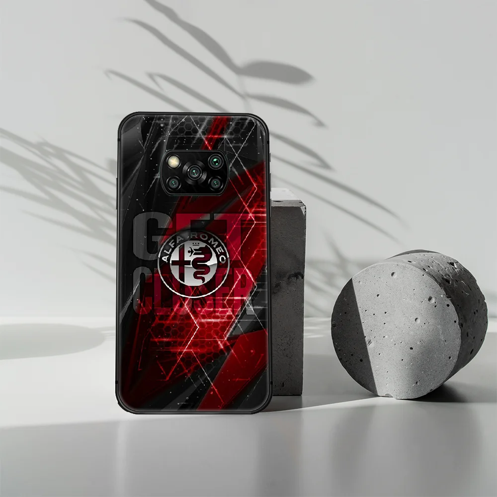

Alfa Romeo car logo Phone case Cover Hull For Xiaomi Mi A2 A3 8 9 9T Note 10 Se Lite Pro black Funda 3D Prime Fashion Cover