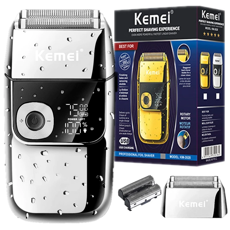 

Original kemei metal housing pro hair shaver for men beard electric razor bald shaving machine barber shop finishing fade
