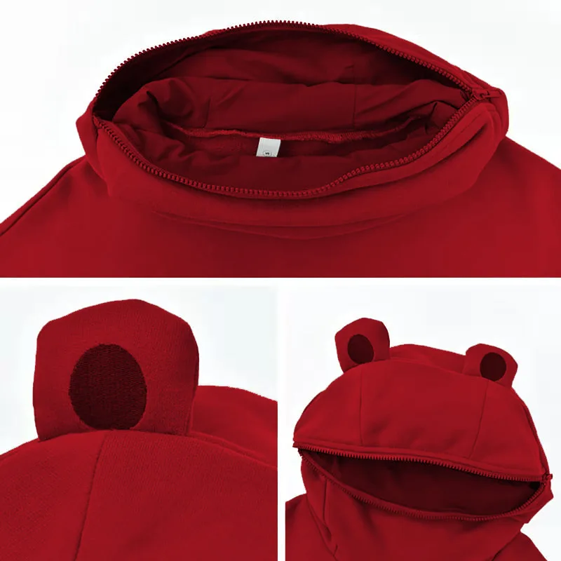 Женская толстовка в стиле Харадзюку пуловер виде лягушки зимний Повседневный