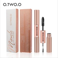o two o 4d silk fiber eyelash mascara waterproof lasting fast dry curling fluffy lashes extension black color not crumble t1514