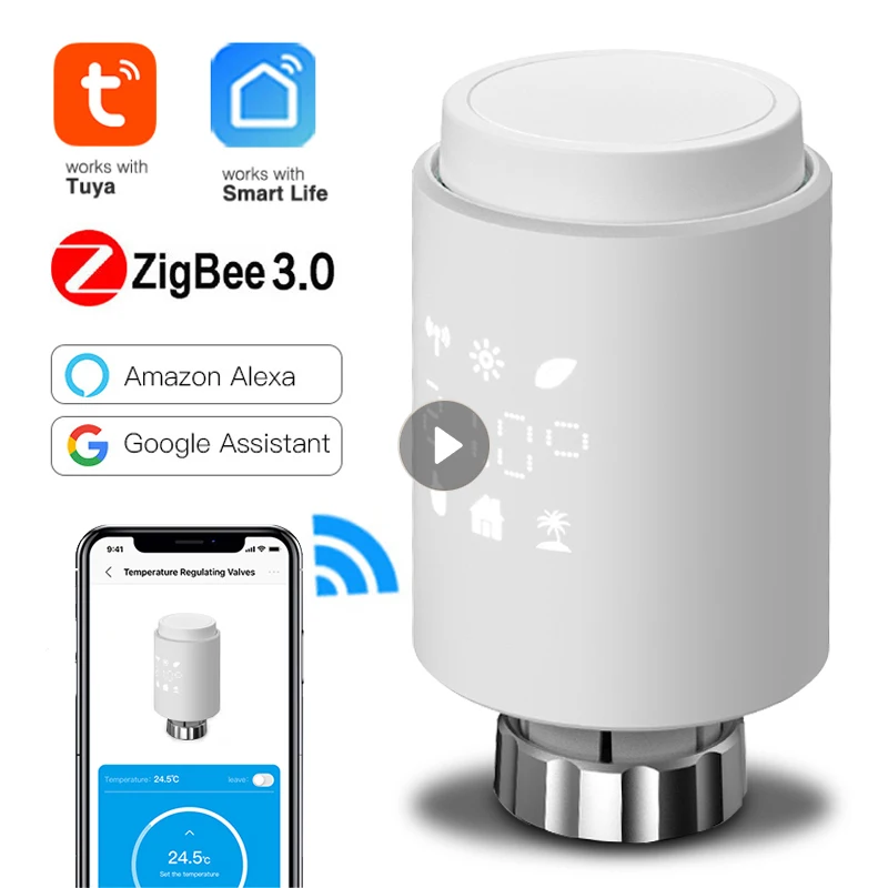 ZigBee умный термостат Tuya клапан привода радиатора программируемый контроллер