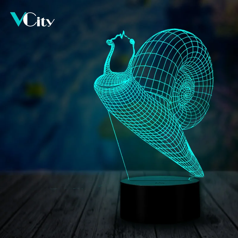 СВЕТОДИОДНЫЙ ночник в виде животных VCity многоцветная Настольная лампа с улитками